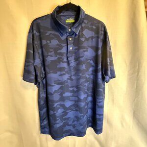 Ben Hogan Performance Polo Shirt/ Mens Large/ Blue & Black Camo Pattern/Golf Tee